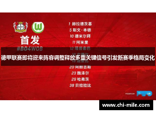 德甲联赛即将迎来阵容调整释放多重关键信号引发新赛季格局变化