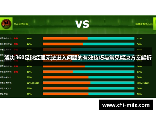 解决360足球经理无法进入问题的有效技巧与常见解决方案解析